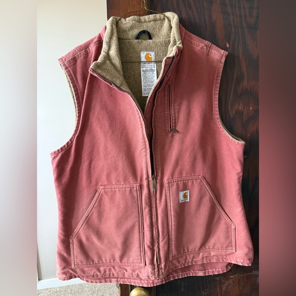 Carhartt Jackets & Blazers - Carhartt Brick Red Vest with Beige Lining